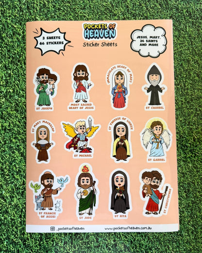 Sticker Sheet (3 sheets, 46 stickers)
