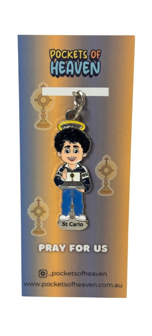 St Carlo Acutis with Laptop